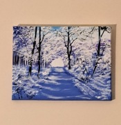 Zima - pejzaż akryl 