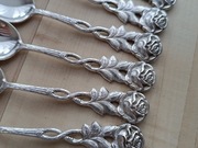 SREBRZONE ŁYŻECZKI DO KAWY FILIŻANKI NIEMCY RÓŻA