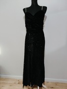Czarna długa sukienka wieczorowa marki Giffniseti nowa rozmiar 44/46