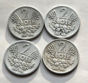 2 zł 1958 1960 1973 1974 Jagody Kłosy zestaw 4  sztuki  