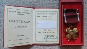 Medal prl Złoty krzyż zasługi etui legitymacja nadanie 1977r