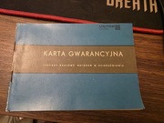 Karta gwarancyjna Tuner TST 101 Unitra Diora PRL !!!