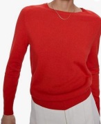 ZARA NOWY CZERWONY SWETER KASZMIR WEŁNA LYOCELL ROZ. S