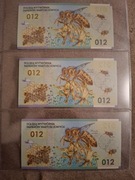 Pszczoła miodna 012 - Polski banknot testowy - 3 szt.