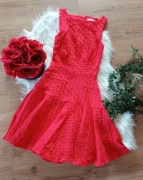 Almari czerwona sukienka 34XS rozkloszowana bez rekawow krótka