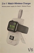 Ładowarka bezprzewodowa 2w1 do Apple Watch i telefonu  czarna