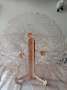 Patera secesja wzór rozalinowe szkło WYPRZEDAŻ domowa