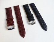 Pasek skórzany czarny brązowy 22mm do zegarka  faktura kroko