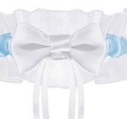 podwiązka Julimex biało niebieska pw 100 ślubna