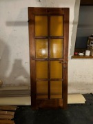 Drewniane drzwi z szybami bursztynowymi 76 cm + futryna