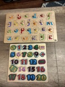 Układanka puzzle drewniane dla dziecka 2 sztuki 