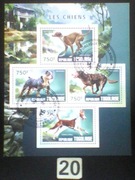 Znaczki , psy bloczki stemplowane 16 [ 7 bloczków ]