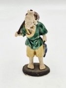 zabytkowa figurka chińska szkliwiona kolekcjonerska shiwan