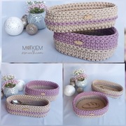 Koszyk na pieczywo i sztućce Zestaw koszyków ze sznurka bawełn 