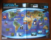 Plakat - mapa świata z ciekawostkami | z gazety Świat Wiedzy (nr 1/2002)