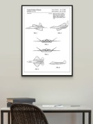 Plakat Myśliwiec F-19 Stealth Fighter szkic, bez ramy