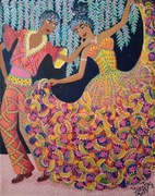 Obraz Art Naif - EL BAILE - MALARSTWO - KUBA