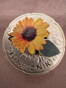 Piękna Srebrna Moneta Słonecznik