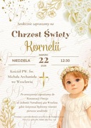 Zaproszenie na Chrzest Święty i Roczek ze Zdjęciem | Duże A5 14x21 