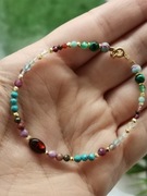 Bransoletka srebro 925 Lew topaz bursztyn onyks