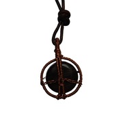 Naszyjnik, wisiorek, pacyfka. Handmade. Jaspis czekoladowy i miedź.