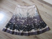 MARKS & SPENCER letnia spódnica beżowa we wzory 100% len_ XL