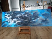 Obraz na płótnie ręcznie malowany 120/40 Akryl