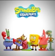 Spongebob zestaw 6 figurki na tort, na urodziny, akwarium, do zabawy 