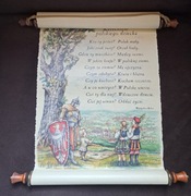 Zwój stylizowany- z wierszem W. Bełzy Kto Ty jesteś.