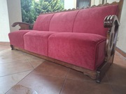 Francuska kanapa po renowacji XIX/XX wiek na ramie dębowej