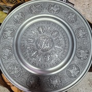 Orginalny talerz z cyny, duży 
