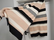 Grubszy cieplejszy szal szalik w pasy