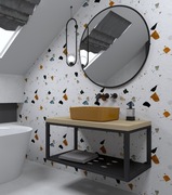 Lustro w czarnej aluminiowej ramie fi 90