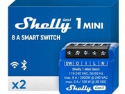 Przełącznik przekaźnik inteligentny Shelly 1 mini GEN3 smart WiFi 2-PAK