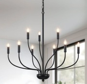Żyrandol Vintage, 9 punktów świetlnych E14, czarny 