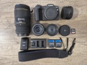 Zestaw Canon FF: Rp + RF28 + RF50 + Sigma 150 2,8 + adapter RF + dodatki