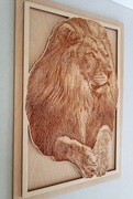 Lew. Drewniany obraz ścienny. Wystrój ścian pokoju