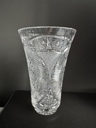 Wazon kryształowy Bohemia – duży, ręczny szlif, vintage PRL