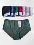 Zestaw majtki damskie bawełniane figi koronkowe wygodne brazyliany 5-pak