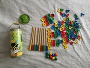 Duży zestaw klocków bambusowych Pieksi Remi 106 szt w pudełku Montessori