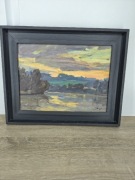 Obraz olejny na desce – pejzaż, sygnowany, 1998 r.