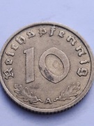Niemcy III Rzesza 10 fenigów, pfennig 1937 rok mennica A