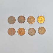 Zestaw 8 monet 2 pfennig.