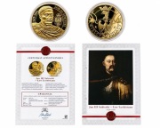 Złocony medal Jan III Sobieski „Lew Lechistanu” + certyfikat + karta