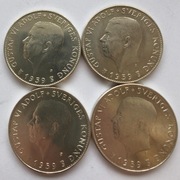 5 koron 1959 Szwecja  Rocznica Konstytucji Cztery sztuki Ag 0,400 po 18 g