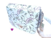 Fable England torebka błękit kwiaty fiolet złota na ramię