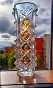 Piękny, duży, wazon, kryształowy PRL. 