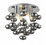 Plafon lampa sufitowa 40 x 40 motyw wodnych bąbelków, glamour, CHROM