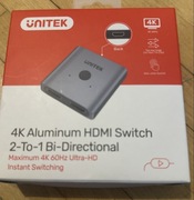 Unitek Dwukierunkowy przełącznik HDMI 2.0 4K 2-na-1 (2 źródła do 1 ekranu)