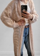 Sweter długi różowy 